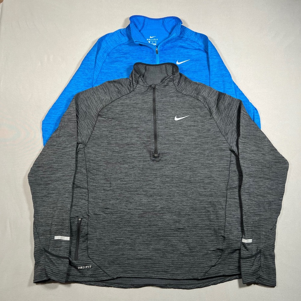 Nike Sphere Element 1/4 Zip Pullover Shirt Top Mens XL Lot of 2 Blue Gray